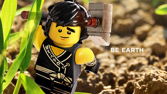 Kai from The LEGO Ninjago Movie with a hammer