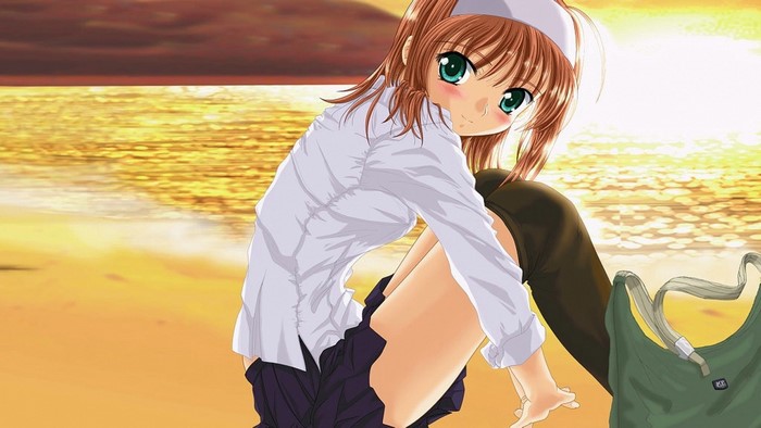 Suzumiya Akane from Kimi ga Nozomu Eien on the beach