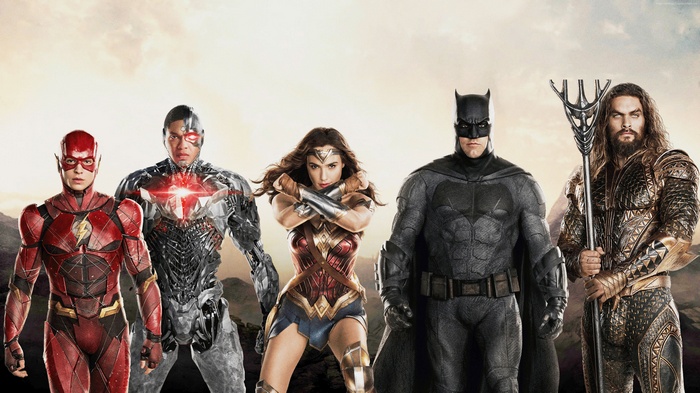 Justice League: The Flash, Cyborg, Wonder Woman, Batman, Aquaman