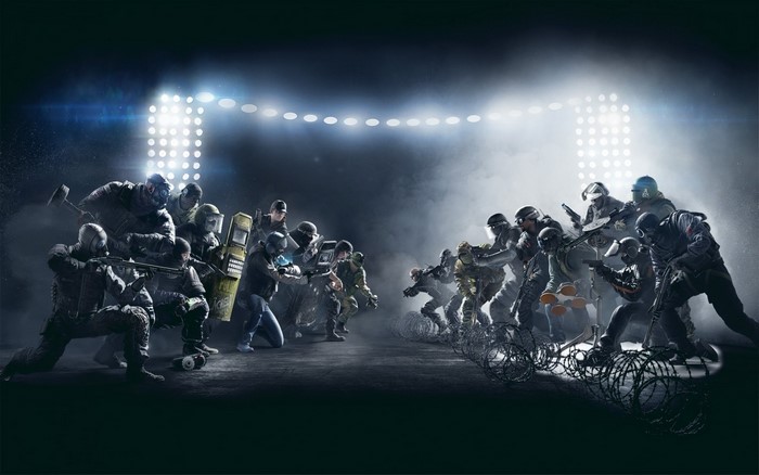 Rainbow Six Siege operators in a stadium setting
