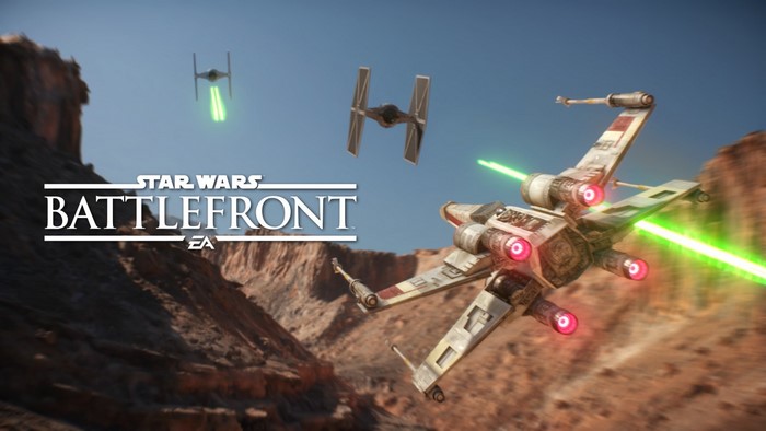 Star Wars Battlefront EA X-Wing and TIE Fighters in battle