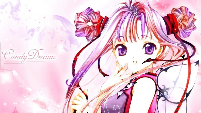 Anime girl with pink and purple hair