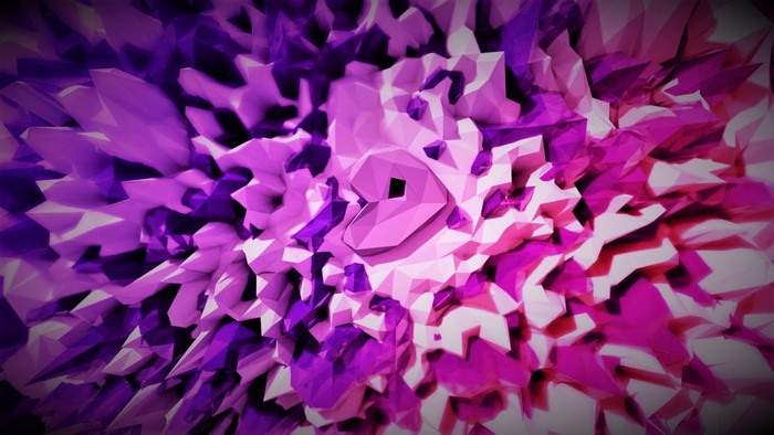 Abstract digital art with purple and pink shards