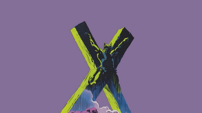 Wolverine from X-Men on a stylized X