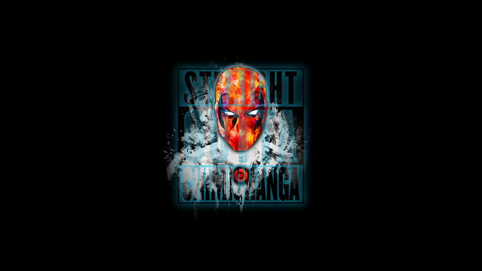 Deadpool illustration with "STRAIGHT OUTTA CHIMICHANGA" text