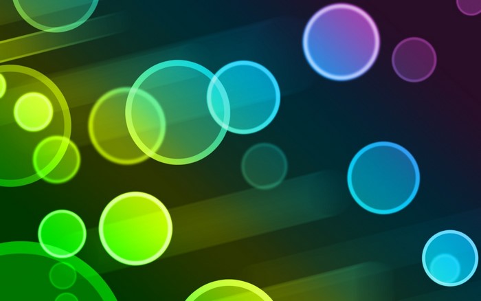 Abstract circles with gradient colors and light streaks