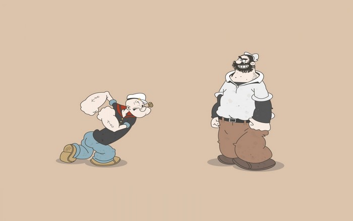 Popeye and Bluto illustration