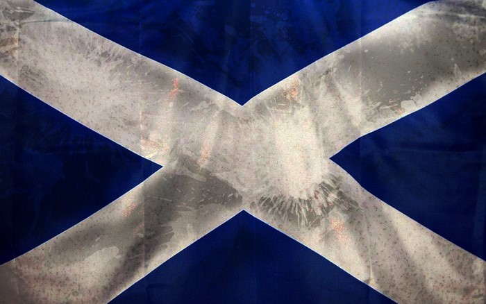 Scotland flag with grunge texture