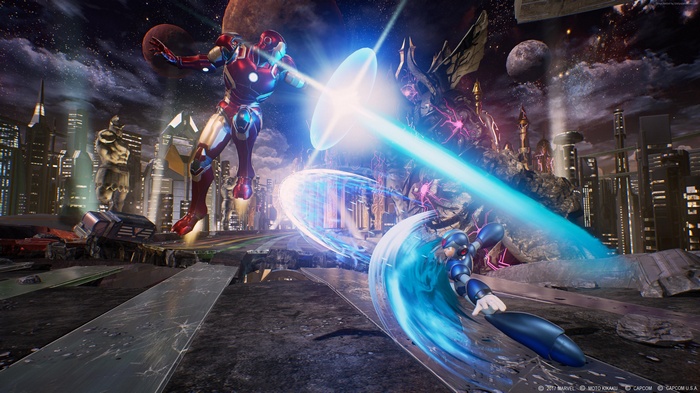 Iron Man and Mega Man X from Marvel vs. Capcom: Infinite