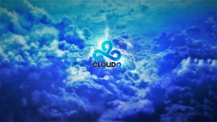 Cloud9 logo over blue clouds