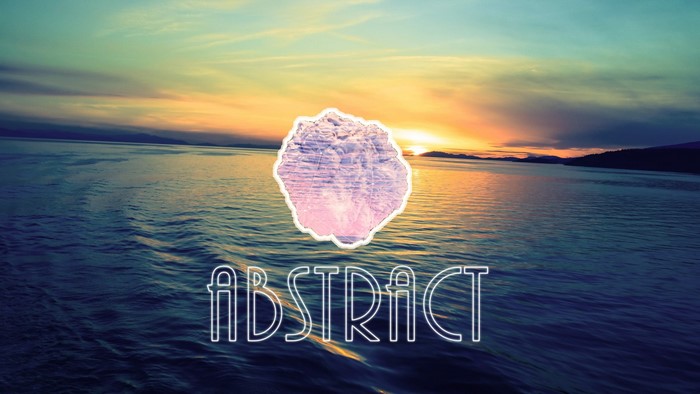 Abstract digital art of a sunset over the sea
