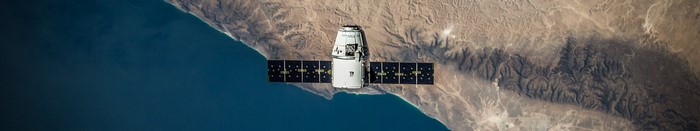 SpaceX Dragon spacecraft orbiting Earth