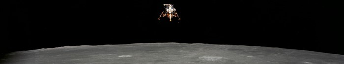 Apollo Lunar Module landing on the Moon
