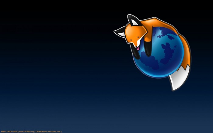 Mozilla Firefox Cartoon Fox Hugging Earth Globe