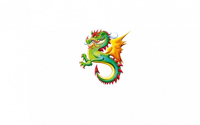 Green cartoon dragon with orange wings