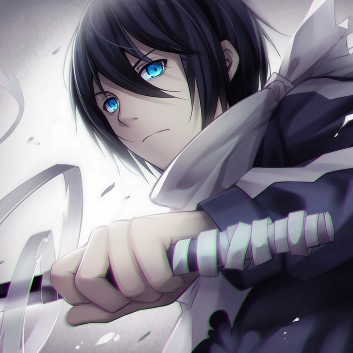 Yato from Noragami holding a katana