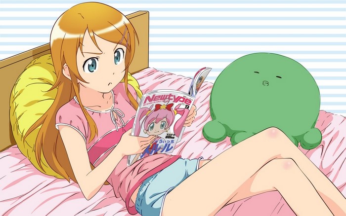 Kirino Kousaka from Ore no Imouto reading Newtype magazine