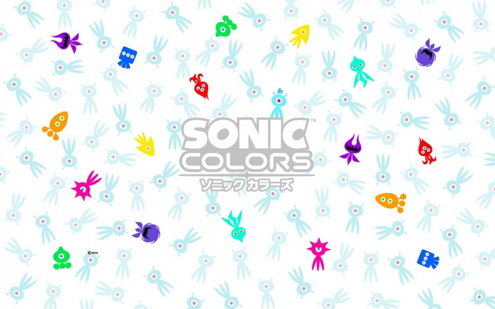 Sonic Colors video game logo with alien characters