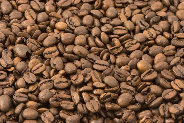 Close-up of roasted coffee beans