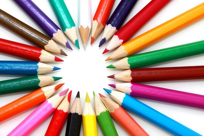 Colorful Circular Arrangement of Sharpened Pencils