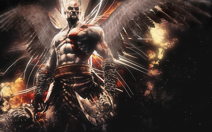 Kratos with wings from God of War