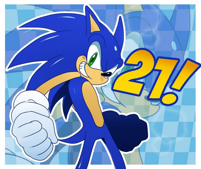 Sonic the Hedgehog with number 21