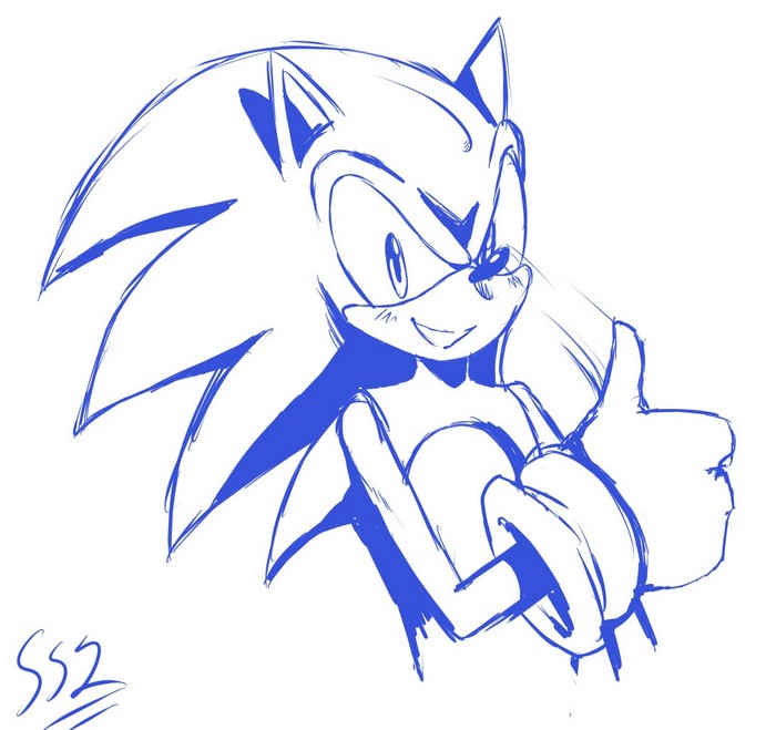 Sonic the Hedgehog giving a thumbs up