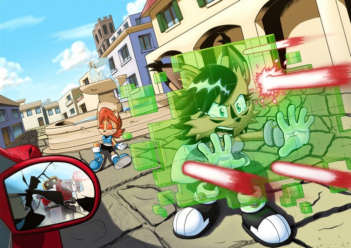 Sally Acorn and Lupe Wolf from Sonic the Hedgehog