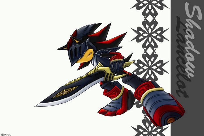Shadow the Hedgehog from Sonic the Hedgehog holding a sword