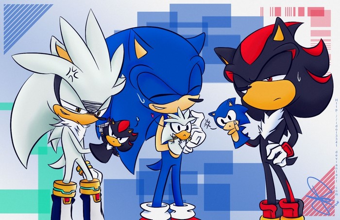 Sonic the Hedgehog Characters Holding Puppets