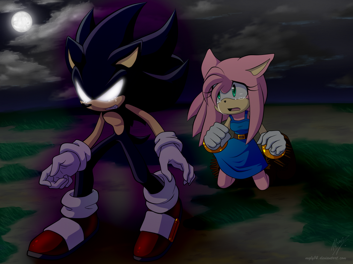 Dark Sonic and Amy Rose from Sonic the Hedgehog