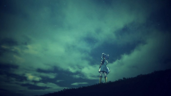 Girl looking at the night sky in Musaigen no Phantom World