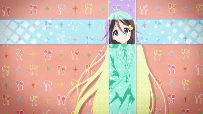 Girl from Musaigen no Phantom World with patterned background