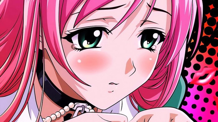 Moka Akashiya from Rosario + Vampire blushing