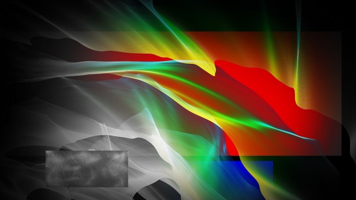 Abstract digital art with colorful wavy lines and geometric shapes