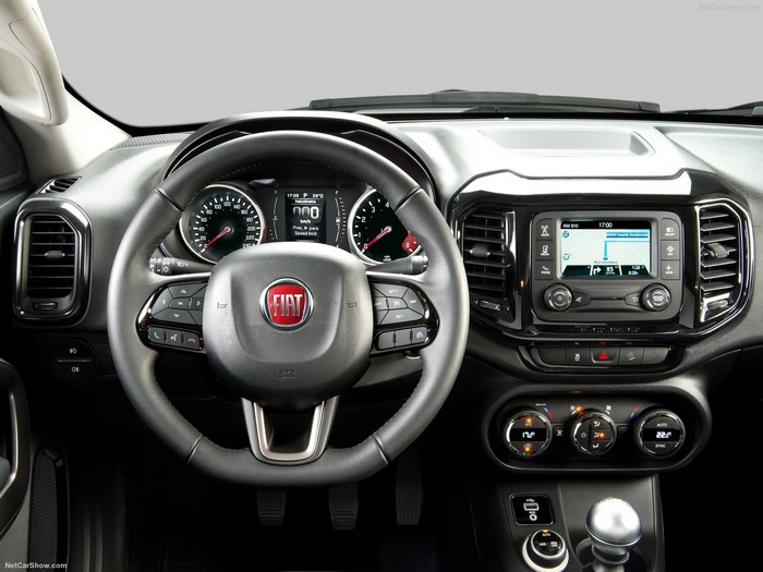 Fiat car interior dashboard and steering wheel