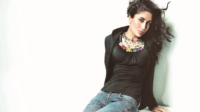 Kareena Kapoor in a black top and jeans
