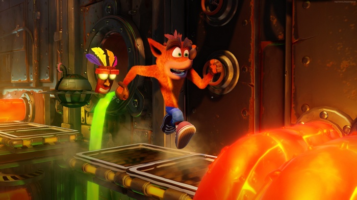 Crash Bandicoot from Crash Bandicoot N. Sane Trilogy in a factory