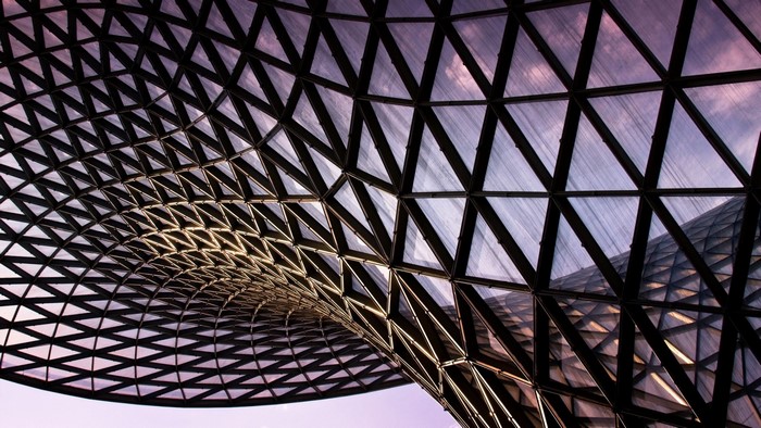 Abstract geometric pattern of a modern building roof