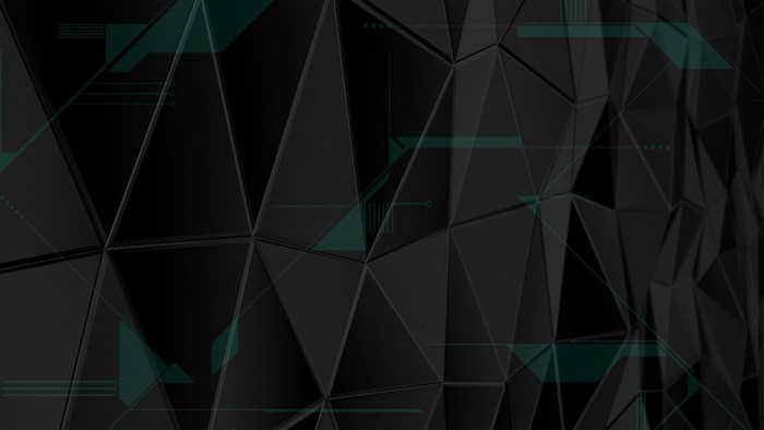 Abstract Black Geometric Pattern with Green Lines