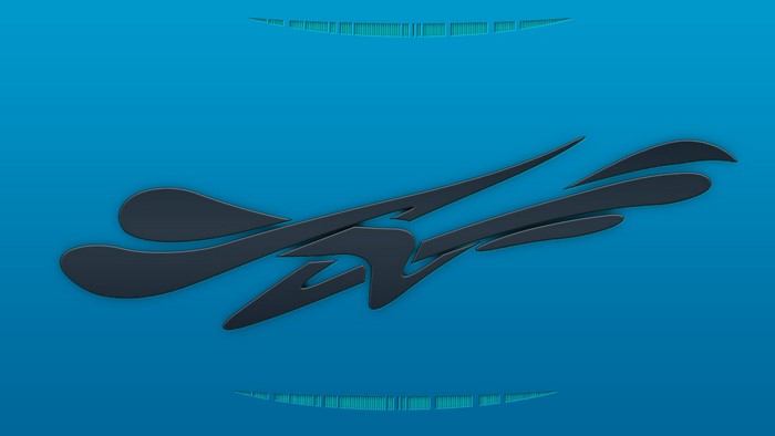 Abstract dark blue shapes on a blue background