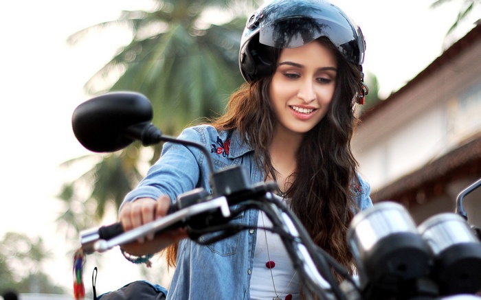 Shraddha Kapoor on a motorcycle