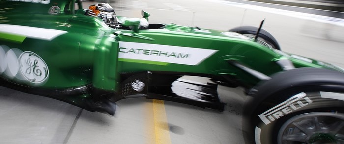 Caterham Formula 1 race car with GE logo