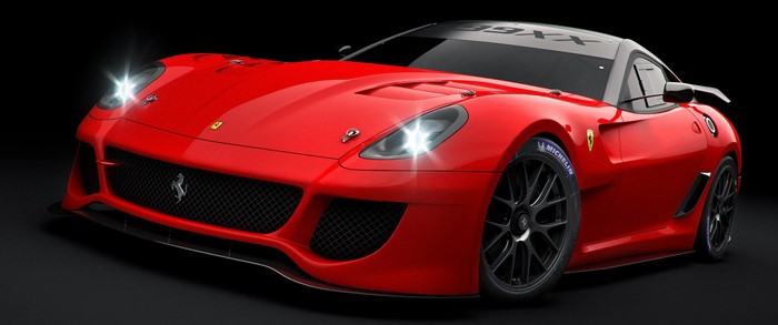Red Ferrari 599XX sports car