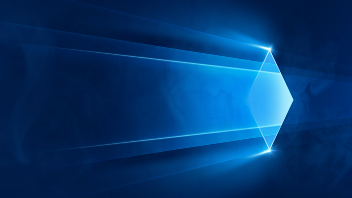 Windows 10 abstract blue light shape