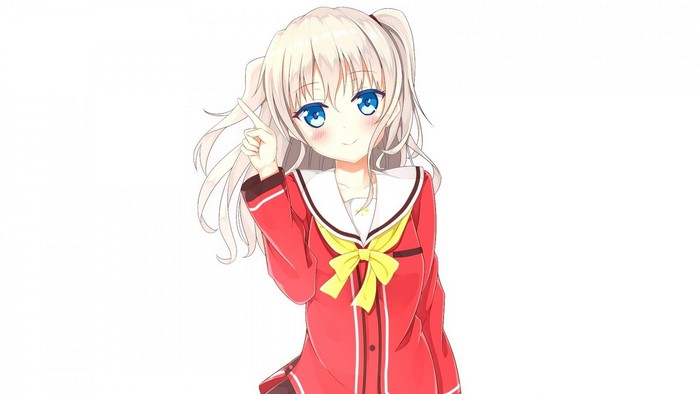 Tomori Nao in Red School Uniform from Charlotte