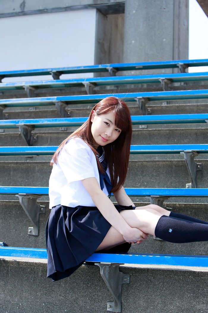Ishida Ayumi from Morning Musume in school uniform