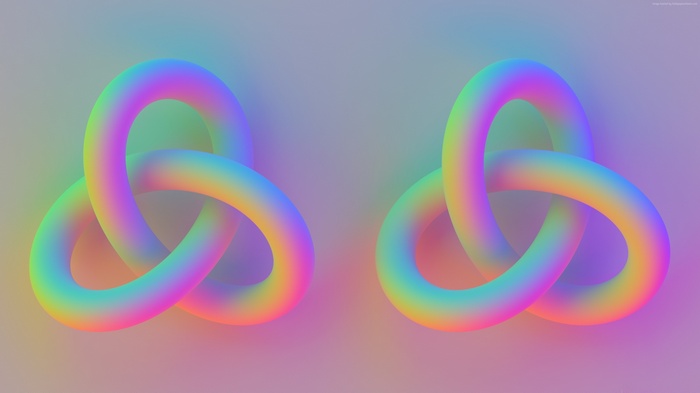 Two 3D rainbow knots