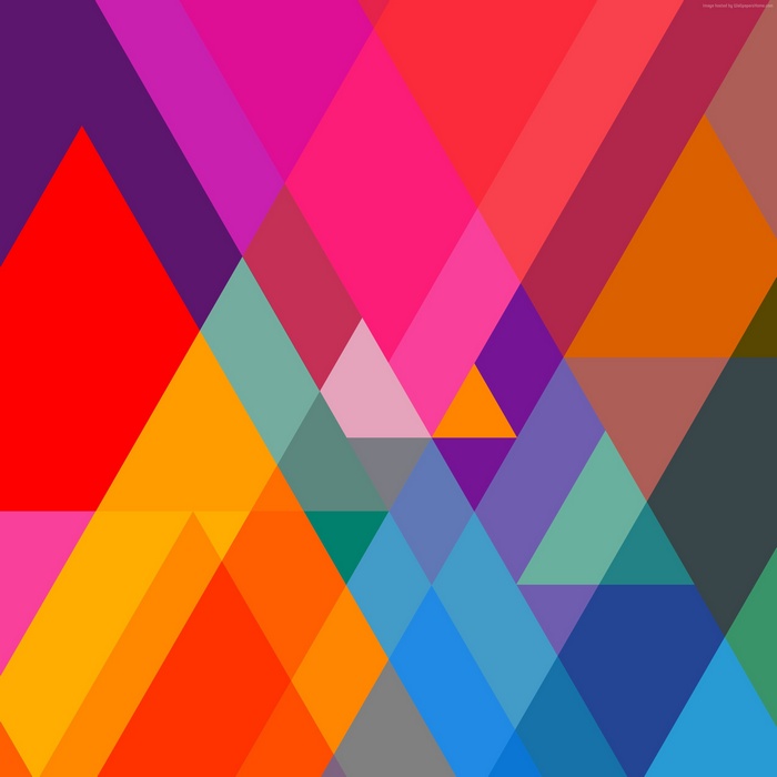 Abstract geometric pattern with triangles and polygons in vibrant colors
