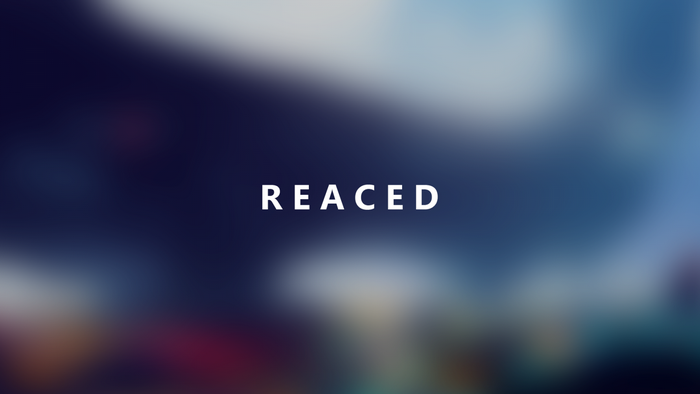 REACED text on blurred background